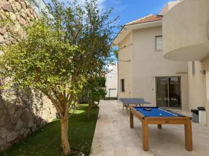 埃拉特的住宿－Villa Keshet Eilat，房屋庭院里的乒乓球桌