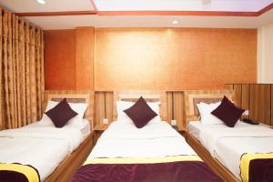 OYO 814 Machhapuchhre Hotel房間的床