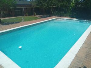 a blue swimming pool with a ball in it at River-Ridge Guest House in Gaborone +19 photos