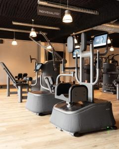 Das Fitnesscenter und/oder die Fitnesseinrichtungen in der Unterkunft Bernstein Salzlandcenter