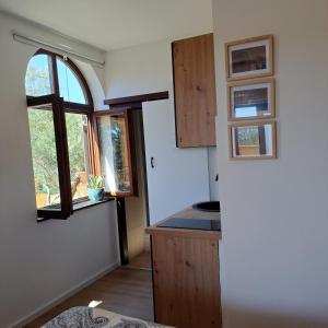 Kuchyň nebo kuchyňský kout v ubytování Studio apartment with sea view