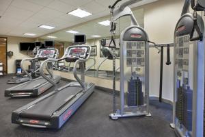 a gym with several treadmills and machines at Holiday Inn Express and Suites Wheeling, an IHG Hotel in Triadelphia