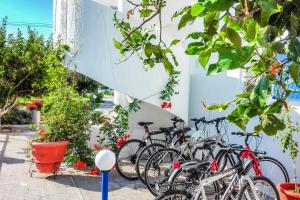 a group of bikes parked next to a building at Villa Maroula in Afantou