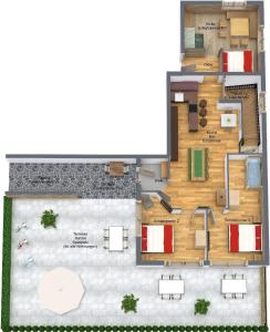 Majoituspaikan Wohnung in Reith Im Alpbachtal mit Garten und Terrasse pohjapiirros