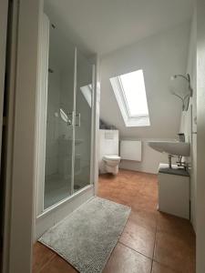 Koupelna v ubytování FeWo Haus Lübeck Sereetz Ostsee