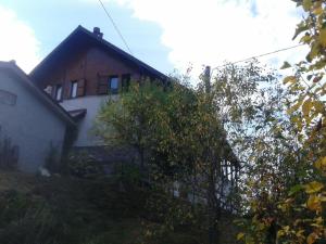 una casa con un árbol delante de ella en Ferienwohnung für 4 Personen 1 Kind ca 50 qm in Borzonasca, Ligurien Provinz Genua, en Borzonasca