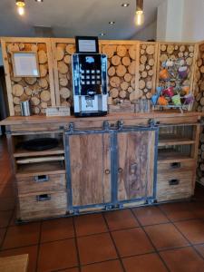 Kuchyň nebo kuchyňský kout v ubytování B&B Am Sahrbach
