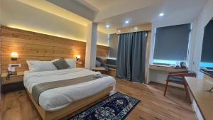 甘托克Hotel Sernya - M.G.Marg的一间配有大床和平板电视的卧室