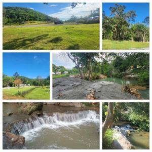 a collage of photos of different types of waterfalls at Riverhilk khaoyai in Ban Bung Toei