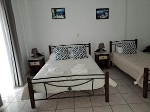 Letto o letti in una camera di Pension Stella