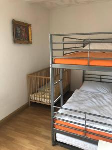 En eller flere senge i et værelse på Ferienwohnung Linda1