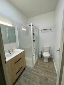 a bathroom with a toilet and a sink and a shower at LA MAISON IM in Avignon