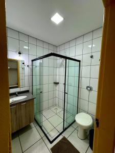 Koupelna v ubytování PORTAL PARQUE HOTEL