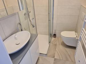 a bathroom with a sink and a toilet at GardenLoft no 6 in Vienna