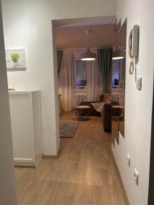 a view of a living room with a dining room at Apartment Fiore in Smederevo