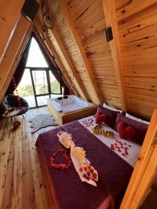 Postel nebo postele na pokoji v ubytování Tenta bungalov