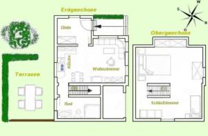 a floor plan of a house at Ferienhaus Erzgebirge Familie Ziller, Crottendorf in Crottendorf