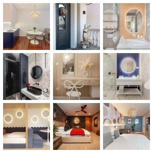a collage of pictures of a room at Eagle's Nest Ljubljana in Ljubljana