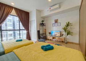 Beauty MRT-Linked Unit, DSara Sentral SOVO #DS3客房内的一张或多张床位