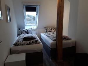 Tempat tidur dalam kamar di Pleasant apartment in Ostbevern