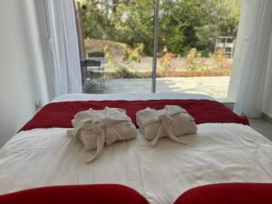 Posteľ alebo postele v izbe v ubytovaní Domaine Pedra Llampada Gîte Cerise