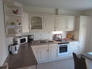 Kuchyň nebo kuchyňský kout v ubytování Holiday apartment Hammann