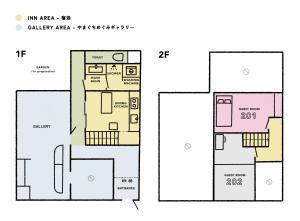 een plattegrond van een huis bij Aoyado - Tottori Aoya in Tottori