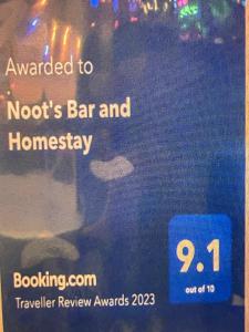 Certifikát, hodnocení, plakát nebo jiný dokument vystavený v ubytování Noot's Guesthouse