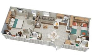 The floor plan of Mobilhome grand standing 2 Ch 2 Sde 2 WC