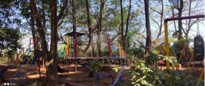 a park with a playground in the trees at The Jungle Resort Amba in Chandoli