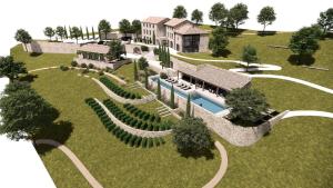 a rendering of a house with a swimming pool at La Ferme des Vignes by ExplorHome in Labatie-dʼAndaure +17 photos
