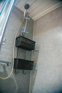 a shower in a bathroom with a shower at Perfect Stays in Mutely for Couples in Plymouth