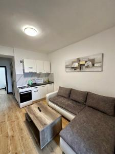 un soggiorno con un divano e un tavolo di Crolivia Apartments near Arena, center of Pula a Pola (Pula)