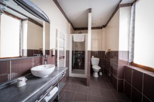 a bathroom with a sink and a toilet at Au Relais Nivernais in Nevers