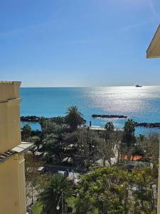 a view of the ocean from a building at Maison Silvana, Luxury Apartment in Salerno