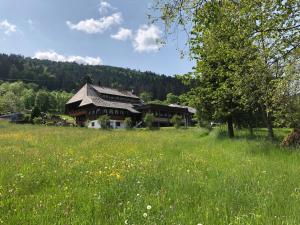 a large building in a field of grass at Das Schwarzwaldhotel in Todtmoos