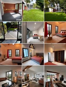 eine Collage mit Fotos eines Hauses in der Unterkunft Villa avec jardin in Saint-Cloud