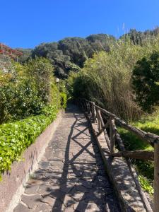 a path with a wooden fence on a hill at La Casina di Checco in Marciana Marina