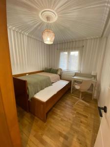 1 dormitorio con cama y escritorio. en Apartamento Zuhaitzondoa Etxea en Elizondo