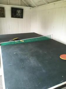 a room with a ping pong table and two ping pong balls at Cosy Family Cottage, Semi Rural Retreat - Dogs Welcome! Nearby Countryside, Beaches & Goodwood in Eartham