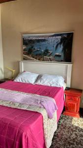 a bedroom with a bed and a painting on the wall at Mansão Espetacular Angra in Angra dos Reis
