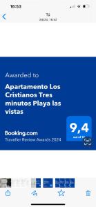 Ein Screenshot von Areensmitelogs Unterhaltsgebühren für Minutenzahlungspayerpayerpayer in der Unterkunft Apartamento Los Cristianos Tres minutos Playa las vistas in Arona