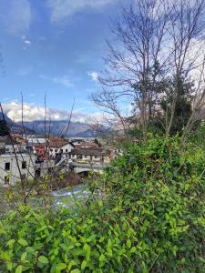 a view of a city with buildings and trees at Casa Lilly in Omegna