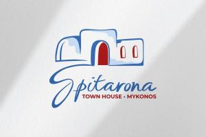 un logo per una casa a schiera con la lettera ma di Spitarona Town House - Largest VIlla in the Center a Mykonos Città