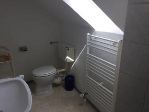 ein Bad mit einem WC und einem Waschbecken in der Unterkunft Fewo Linda 2 in Gunzenhausen