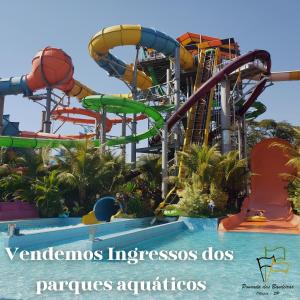 a roller coaster at a water park at Pousada das Bandeiras in Olímpia