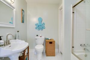 A bathroom at Bayfront Chincoteague Getaway with Fire Pit!