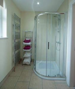 Bathroom sa Islandcorr Farm Luxury Glamping Lodges and Self Catering Cottage, Giant's Causeway