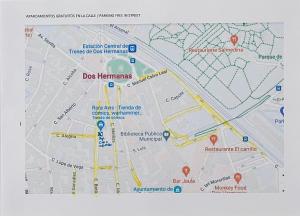 ドス・エルマーナスにあるApartamento Chic Centroの赤い点の地図のクローズ