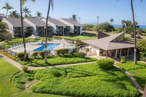 an aerial view of a house with a swimming pool at Hale Kamaole 176 in Wailea